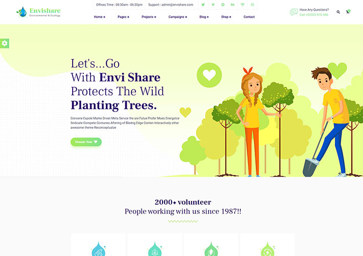 环境生态保护公益网站网页HTML模板