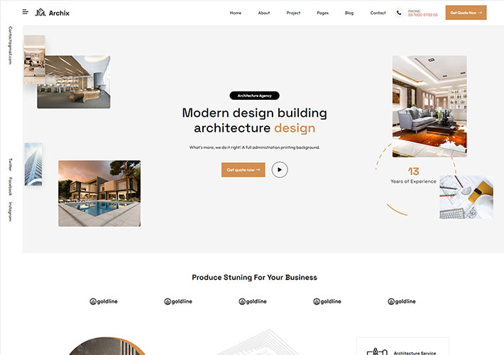 现代建筑设计服务公司HTML网页网站模板