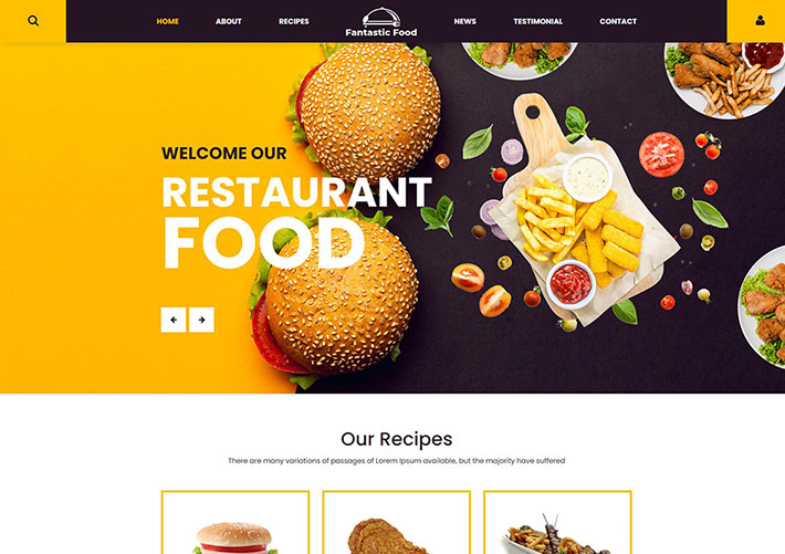 HTML5西式快餐美食网站网页源码模板