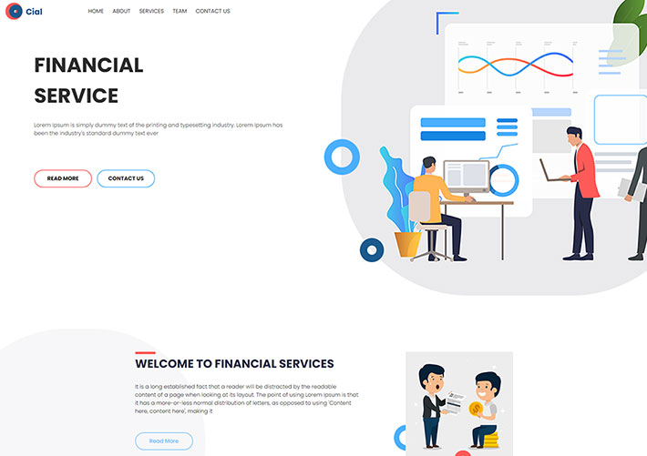 金融服务公司网站网页HTML源码模板