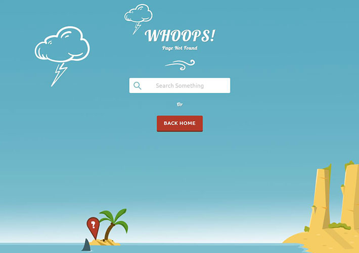 动态大海鲨鱼404网站错误页模板源码