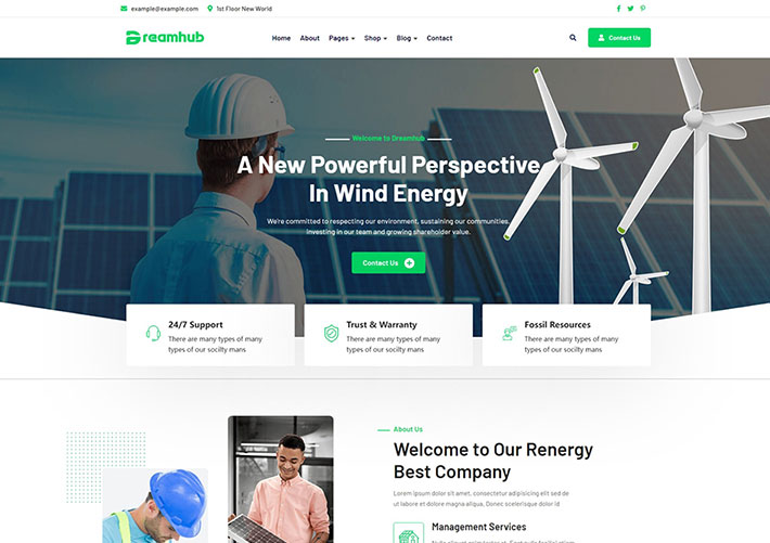 响应式网站模板风力能源企业宣传html网页模板
