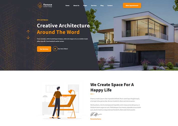 建筑设计公司官网网站网页HTML模板