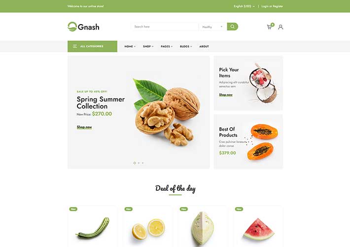 绿色有机食品商店商城网站网页HTML模板