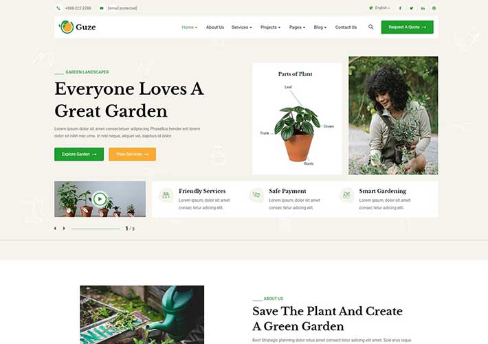 响应式园艺园林绿化服务HTML网页模板下载