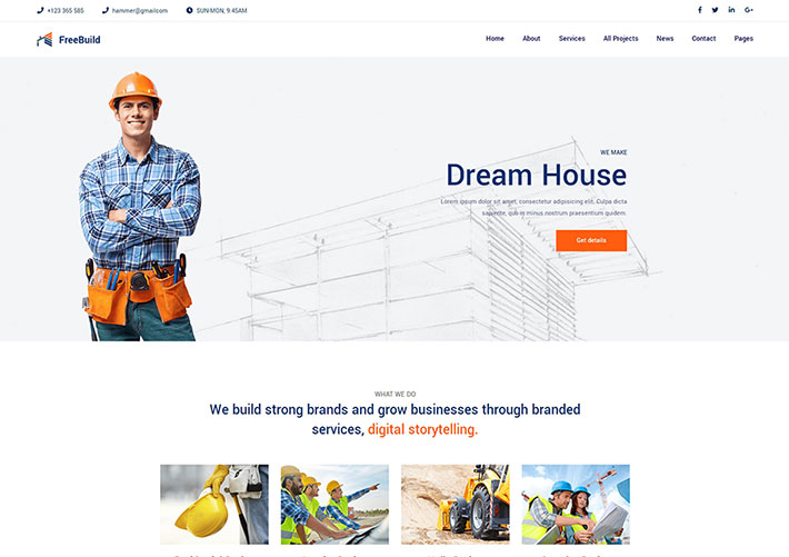 建筑工程公司单页网站HTML5源码模板