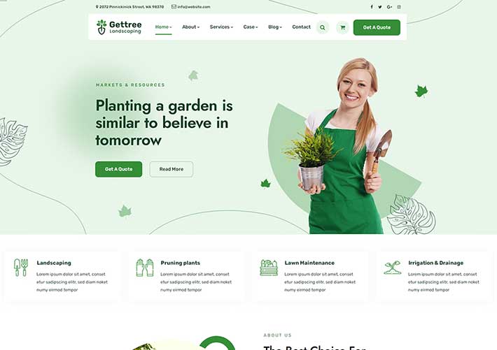 响应式花园景观绿化公司HTML网站模板