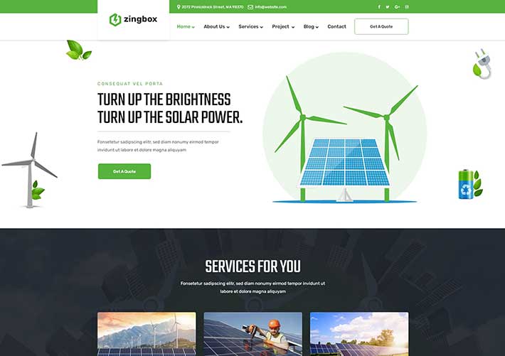 风能太阳能新能源网站HTML源码模板