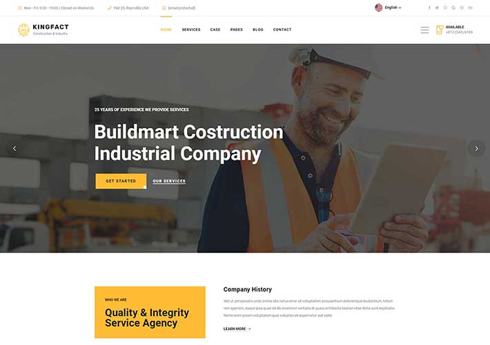工业建筑公司网站网页HTML5源码模板