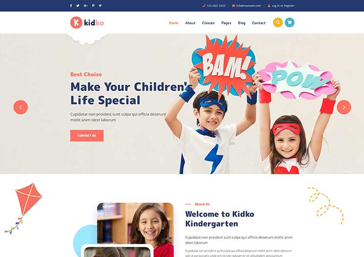 儿童教育机构HTML5网页网站模板