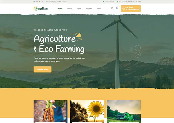 农业生产种植企业网站HTML源码模板
