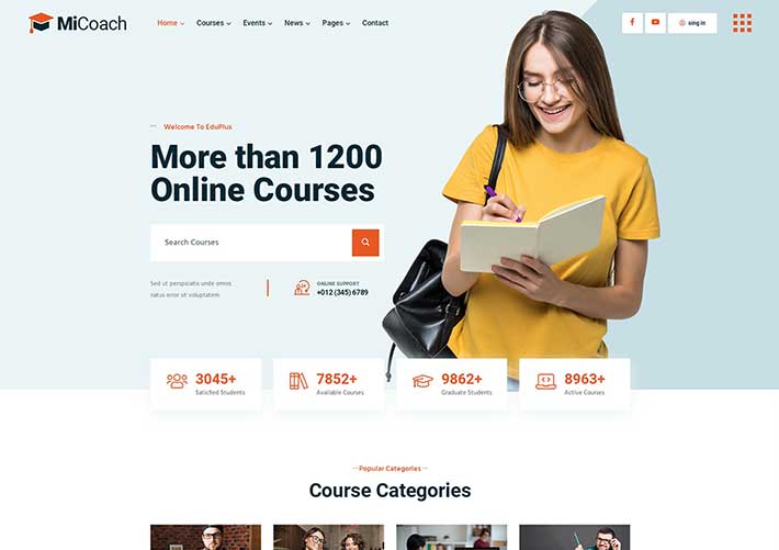 响应式课程教育培训HTML5网站模板