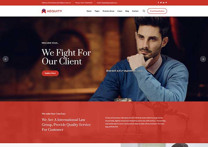 Bootstrap法律咨询服务公司网站网页模板