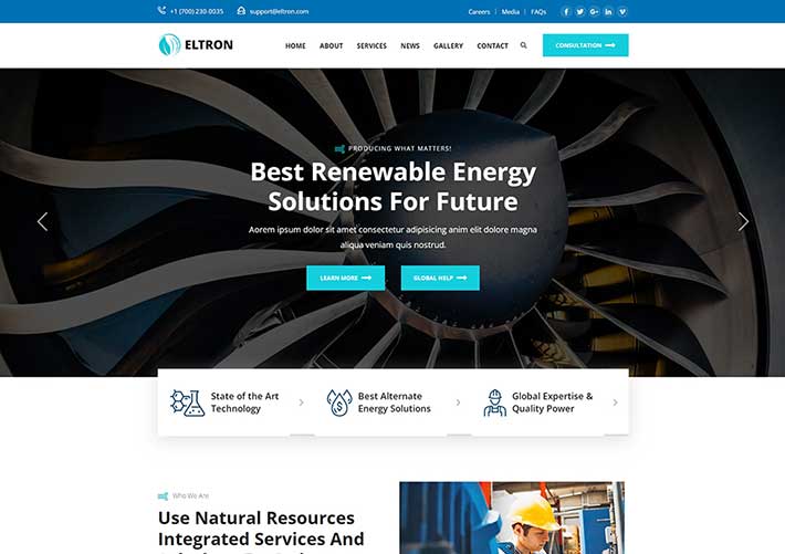 新能源科技公司网站网页HTML模板