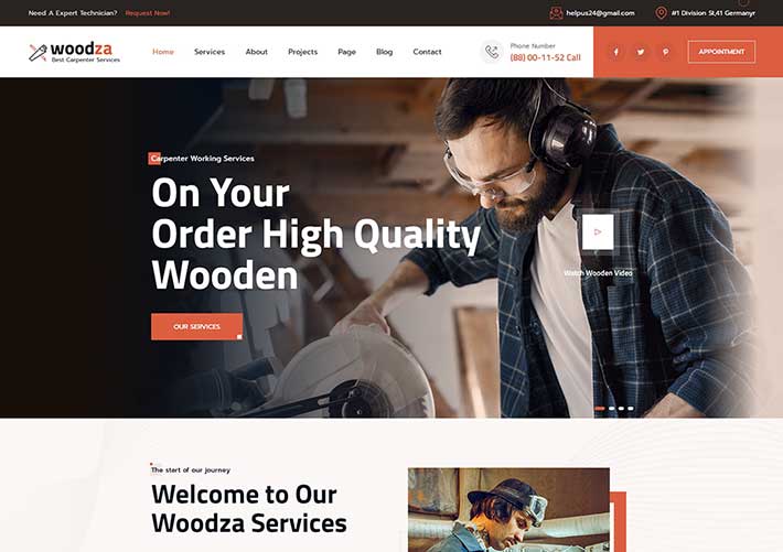 响应式木匠木制品企业官网HTML5模板