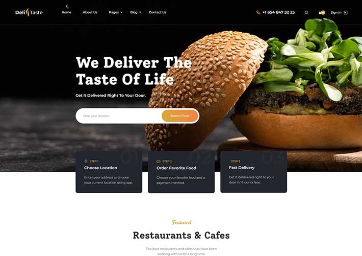 响应式美味西式餐饮美食网站网页模板