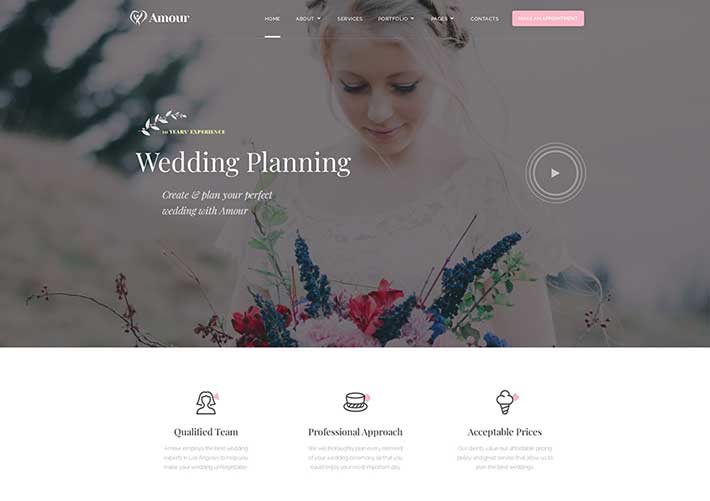 响应式婚庆婚礼策划网站模板html网页
