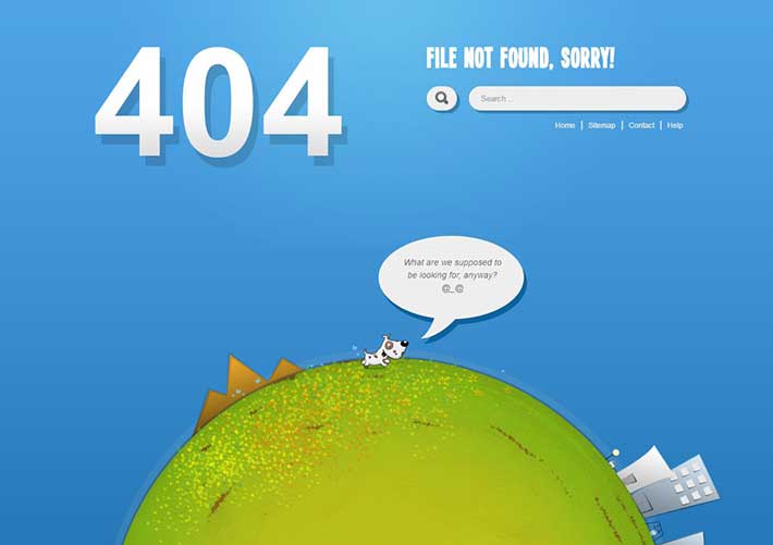 动态风格小狗奔跑404访问出错页面模板