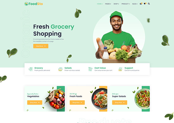 绿色农产品蔬菜农场果蔬购物商店HTML网页模板