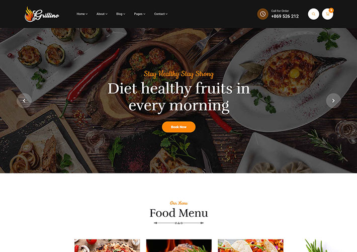 响应式餐厅美食面包餐饮行业网站HTML网页模板