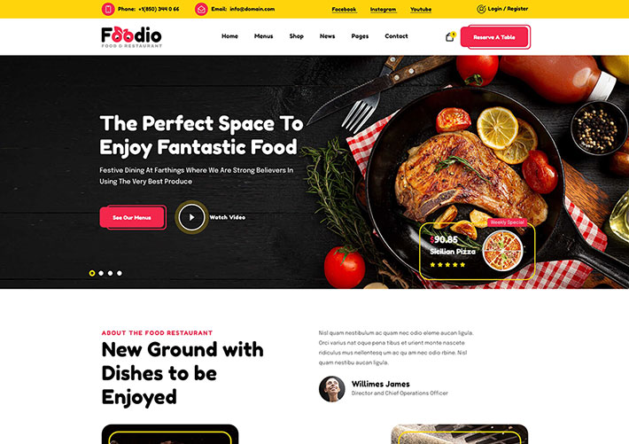 响应式餐厅餐饮美食在线订餐网站网页HTML源码模板