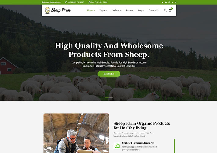 响应式绿色农业企业牛奶生态产品HTML5网页模板