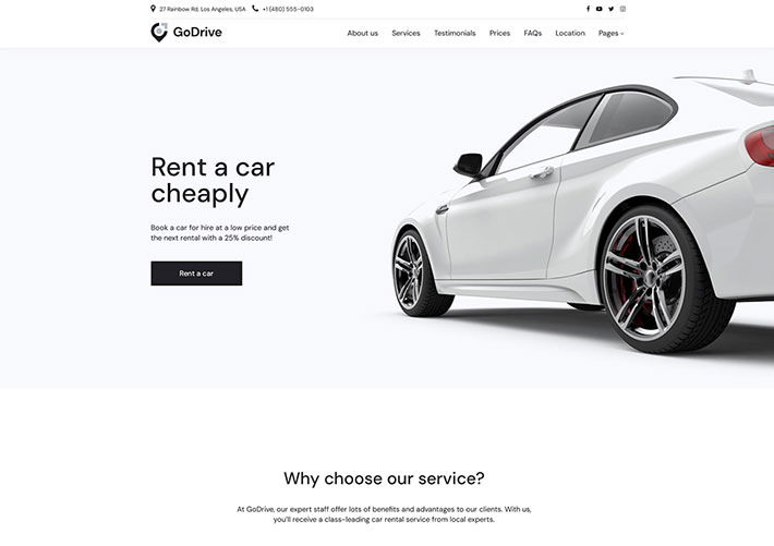 响应式租车服务机构企业网站HTML源码网页模板
