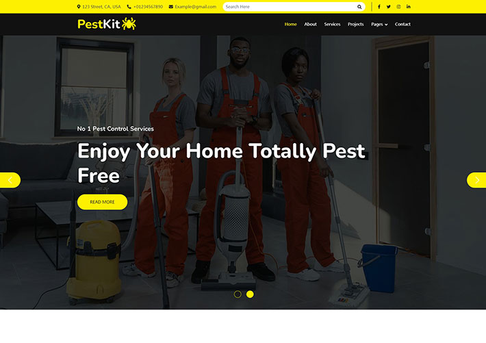 HTML5虫害防治服务公司网站网页模板
