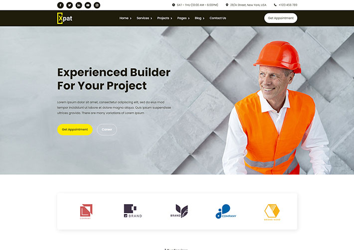 响应式HTML建筑施工装修公司网站网页源码模板