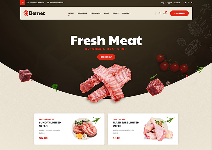 生鲜和肉制品商城电商网站网页HTML源码模板
