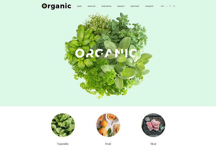 HTML5绿色有机食品电商网站源码模板自适应