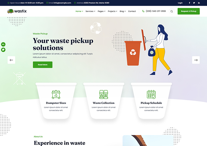 废物回收垃圾处理环保公司网站网页HTML源码模板