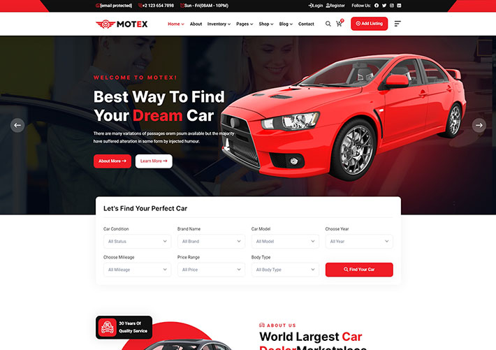 响应式汽车经销商零售行业企业网站HTML5模板
