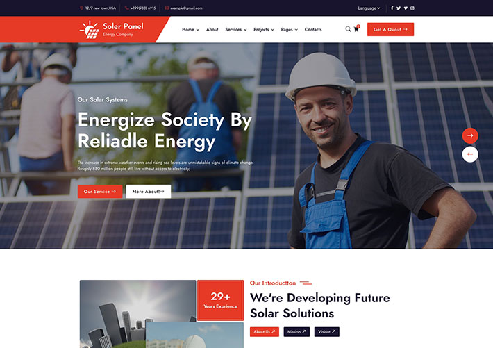 基于Bootstrap 5.x太阳能可再生能源HTML5网站模板