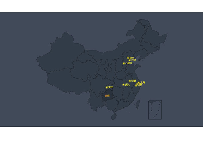 echarts全国销售城市标注地图特效代码素材