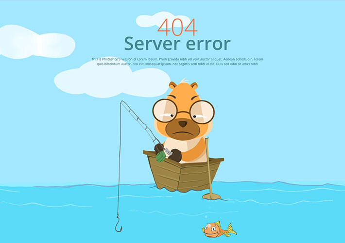 可爱卡通网站访问出错404HTML网页模板
