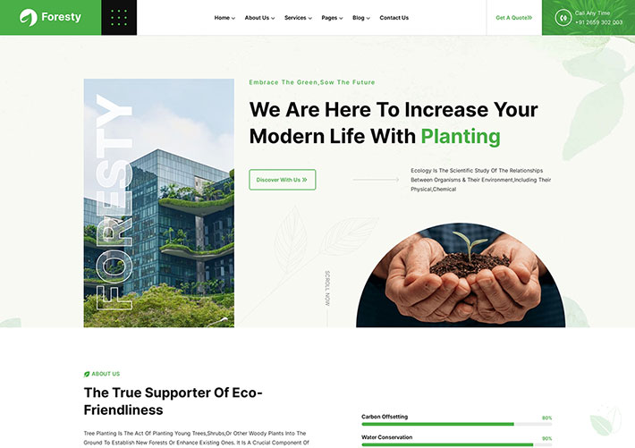 响应式生态环境能源企业网站网页HTML5源码模板