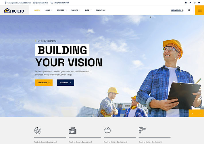 响应式工程施工建筑工程企业网站网页源码模板下载