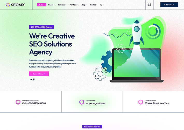 响应式设计seo营销服务商业科技企业网站HTML网页模板