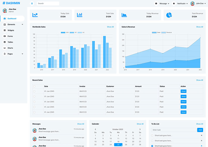 Bootstrap网站后台管理界面模板网页HTML模板下载