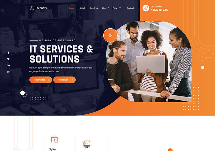 应用技术IT服务互联网企业官网网站网页HTML模板