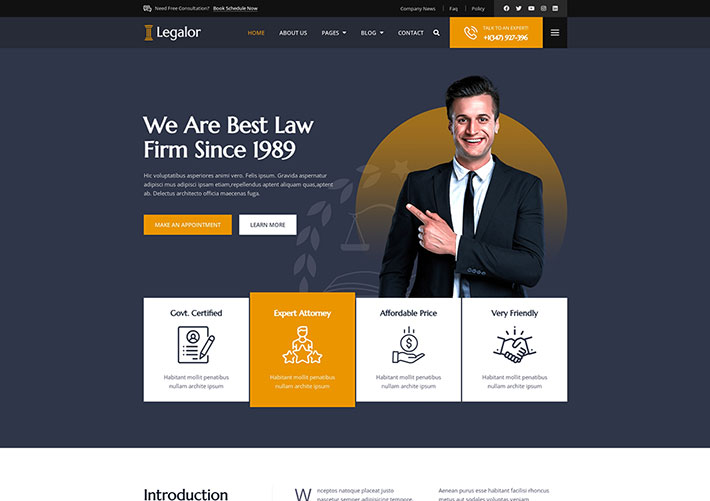 响应式律师事务所和法律机构网站网页HTML源码模板