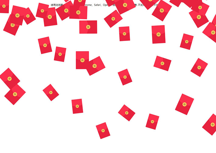 js+css3仿迅雷会员活动页面全屏红包雨动画特效源码