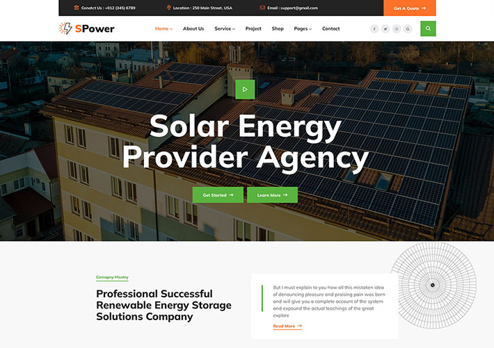 太阳能环保公司官方网站HTML5网页源码模板下载