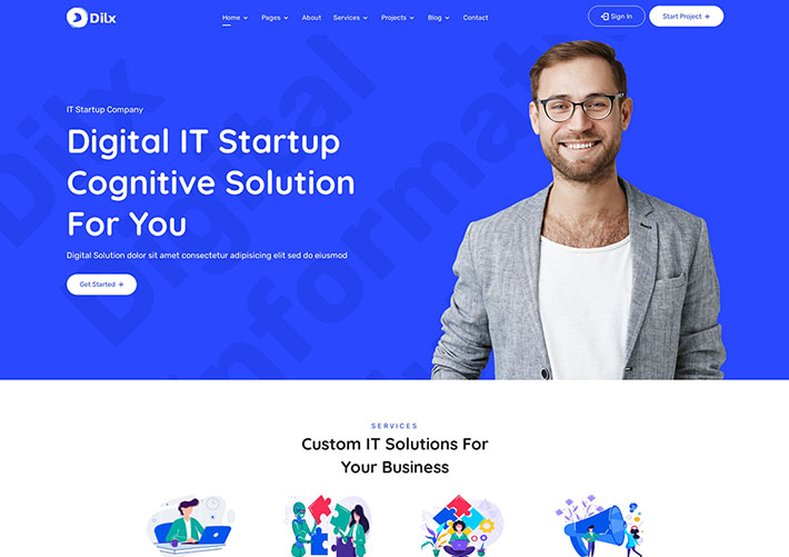 互联网IT技术SEO营销服务企业网站HTML5网页模板