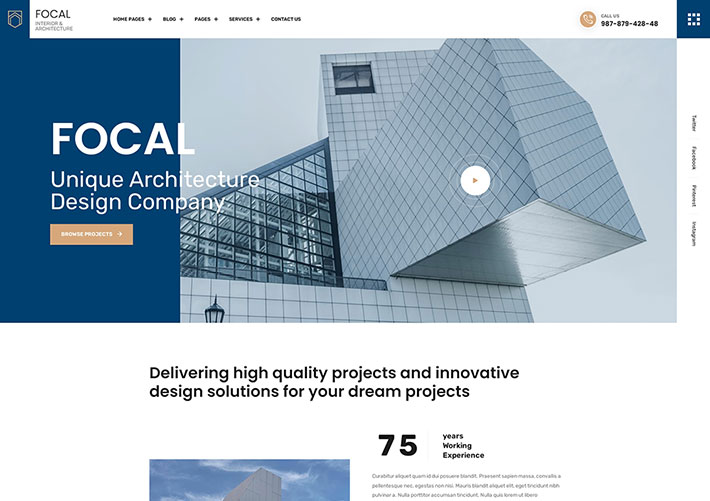 响应式建筑结构设计师企业品牌网站网页html5模板
