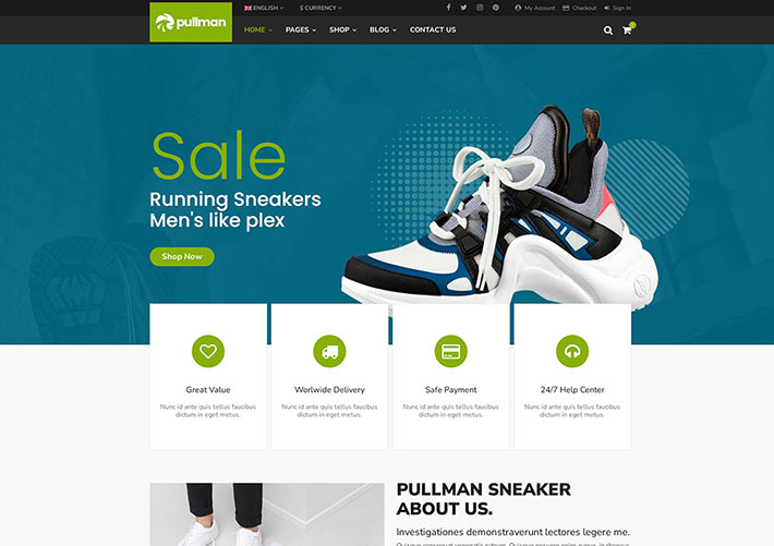 响应式在线商城购物运动鞋商城企业网站网页HTML模板