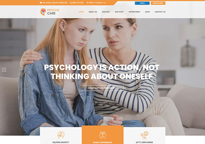 响应式医疗服务医生心理咨询机构网站网页HTML模板