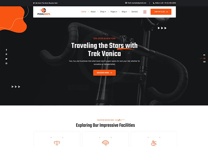 响应式自行车购买配件服务企业网站网页HTML模板