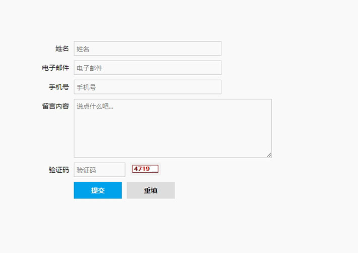 原生js带提示留言表单验证代码模板素材